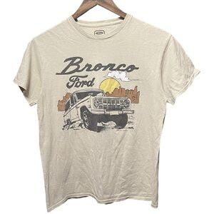 tan brown Ford bronco car off-roading nature front graphic short sleeve T-shirt